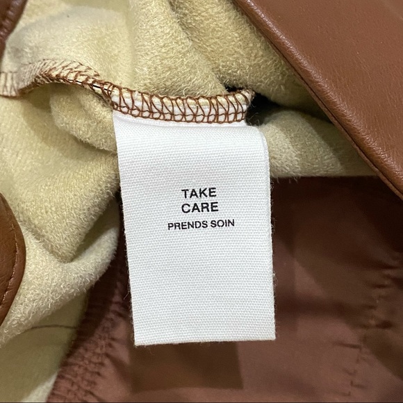 ANTHROPOLOGIE Avec Les Filles Davina Brown Faux Leather Culottes Wide Leg Size S - Picture 14 of 15